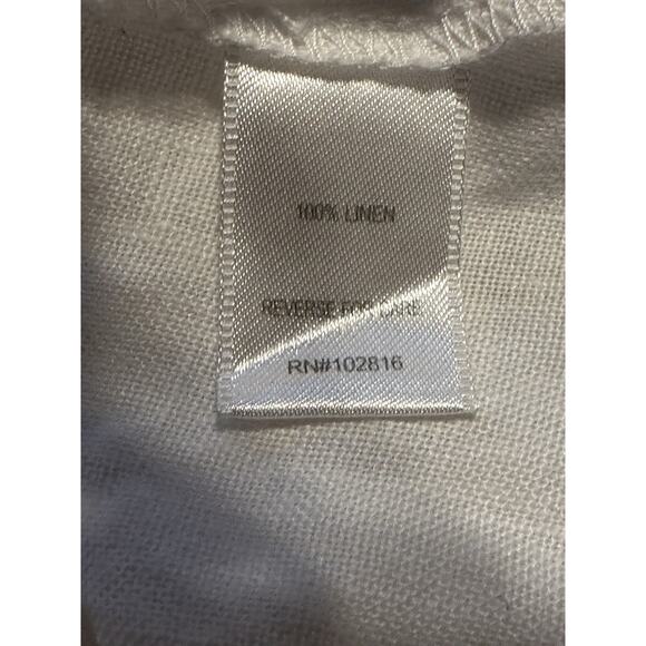 Garnet Hill Women's White Linen Sleeveless Dress Size 8 100% Linen Midi Dress - Picture 7 of 8